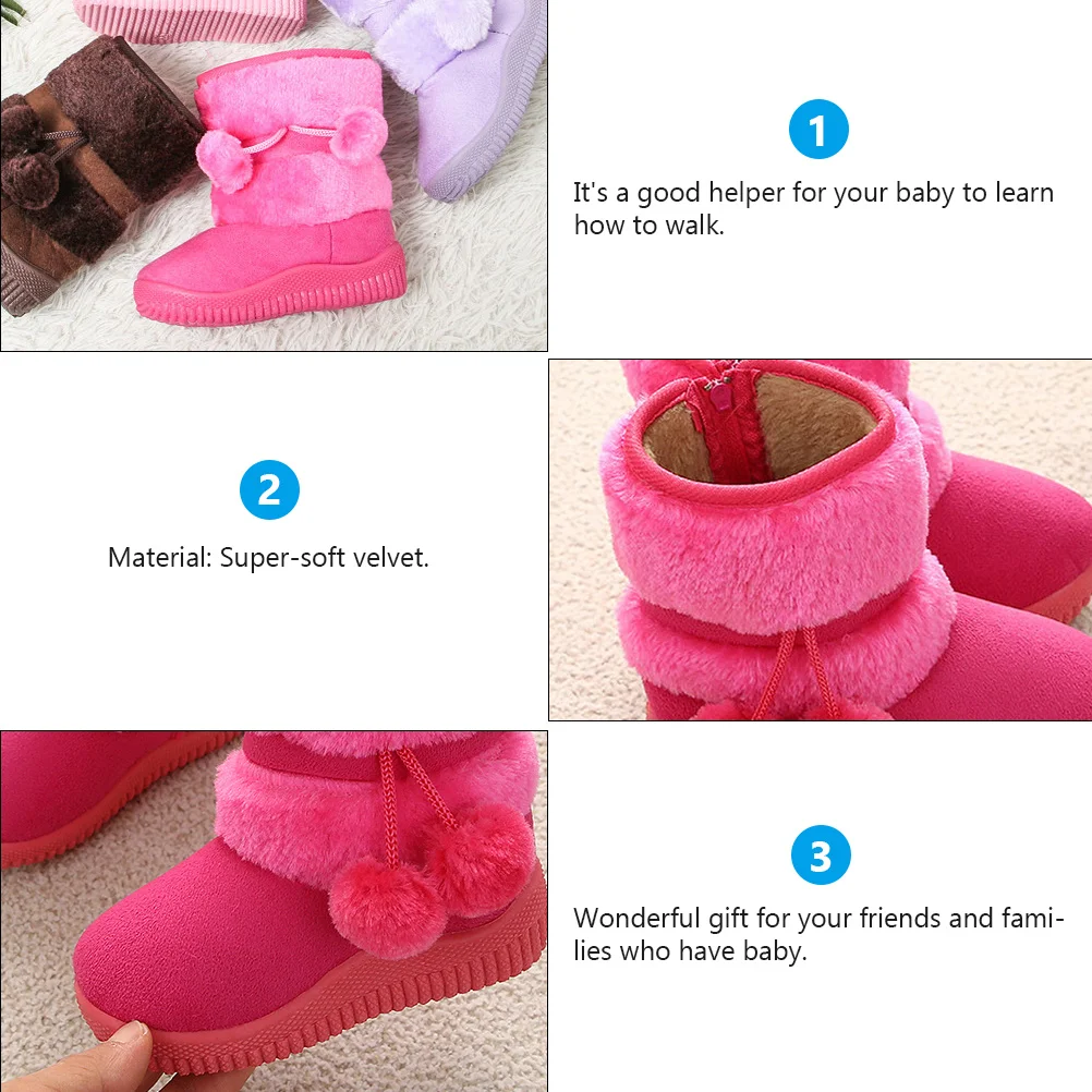 

1Pair Baby Snowshoes Soft Bottom Comfortable Winter Prewalker Durable Safe Baby Winter Boots for Toddlers Boots for Girls