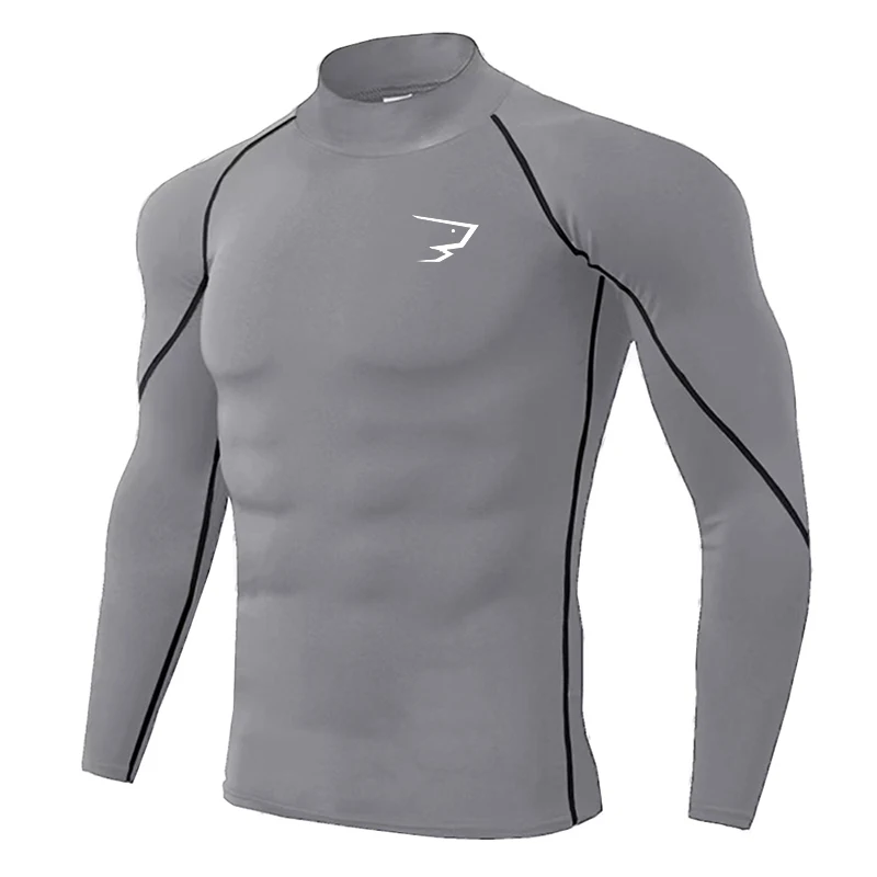 Men Sport T-shirt Quick Dry Bodybuilding Running Shirt Long Sleeve Compression Top Gym T Shirt Men Fitness Tight Rashgard view 3