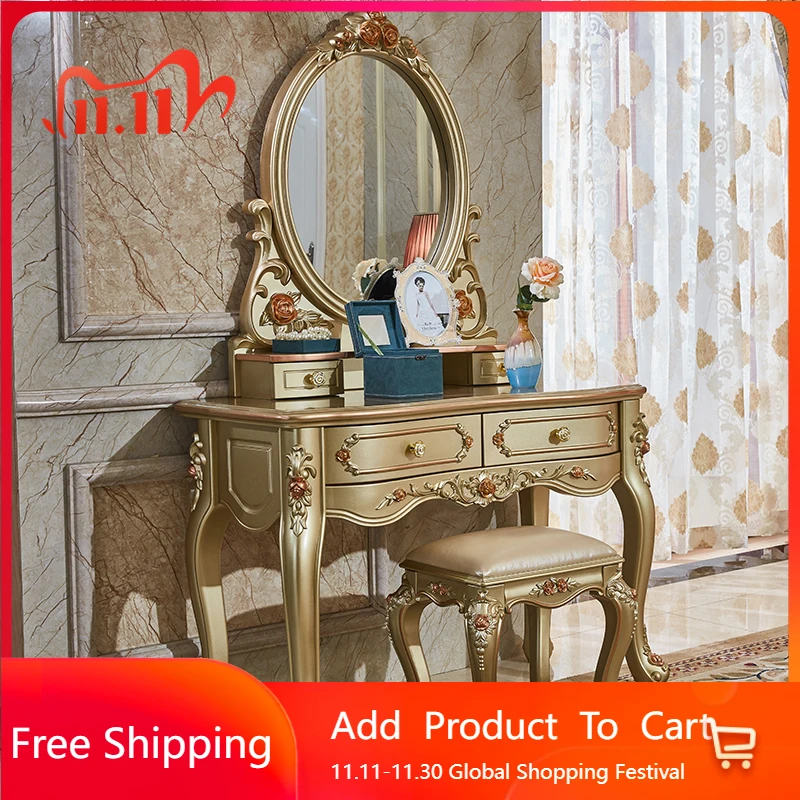 

Living Room Modern Vanity Table Cabinet Organizer European Study Dressing Table Luxury Light Vestidores Postmodern Furniture