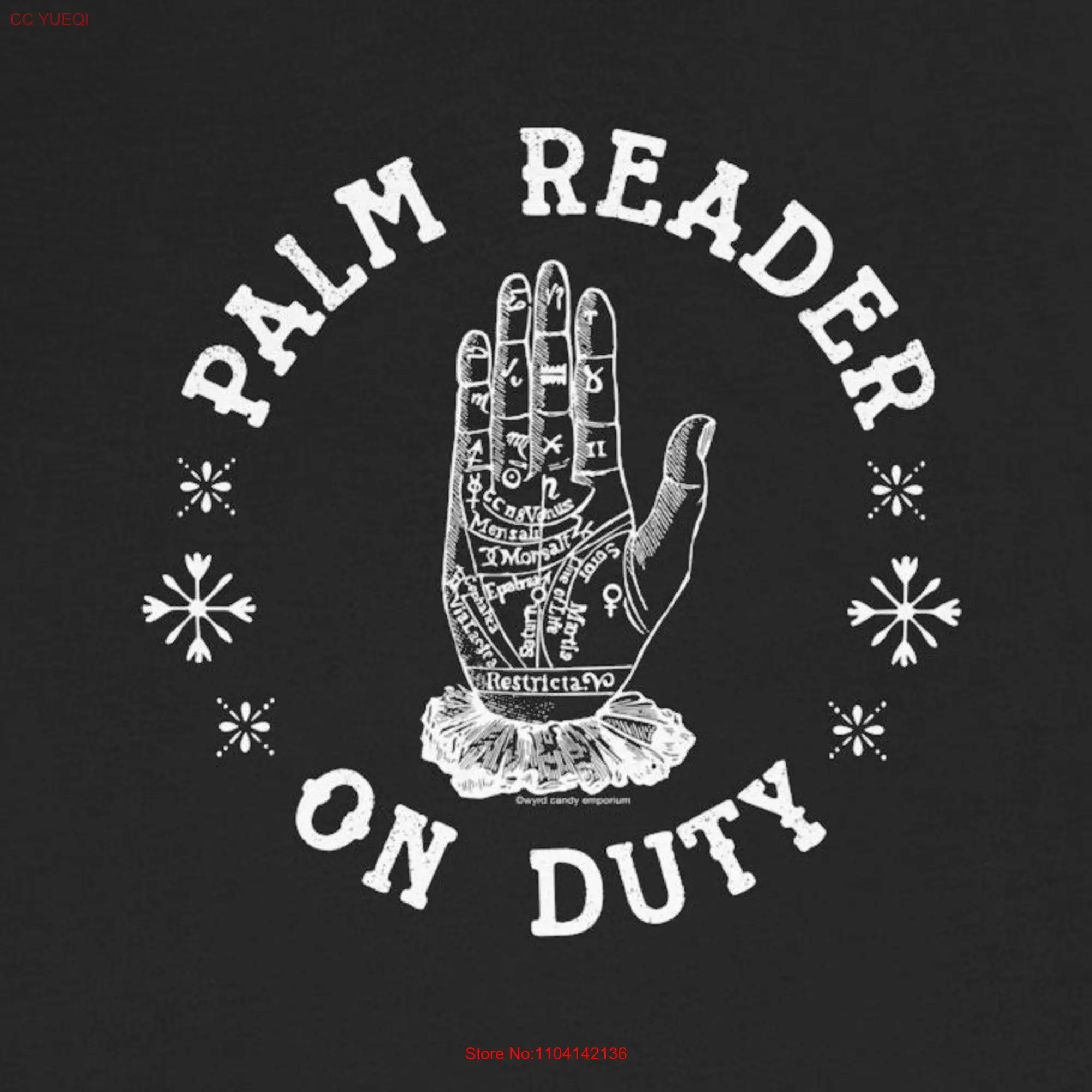 Palm Reader im Dienst Trikot T-Shirt Wahrsager Geschenk Hexe Crone Leben okkulte esoterische heid nische lange oder kurze Ärmel