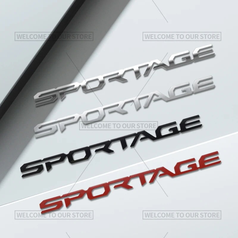 Estilo de carro 3d para kia sportage carta emblema hev lx ex sx sx prestígio emblema adesivos de metal decalques tronco traseiro acessórios automóveis