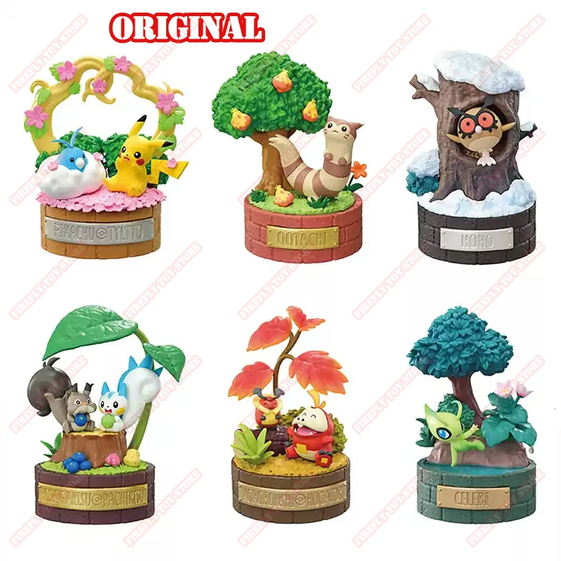 

Original Pokemon Animation Game Peripheral Forest Fuecoco Swablu Boxed Gacha Gashapon Anime Action Model Figures Collection