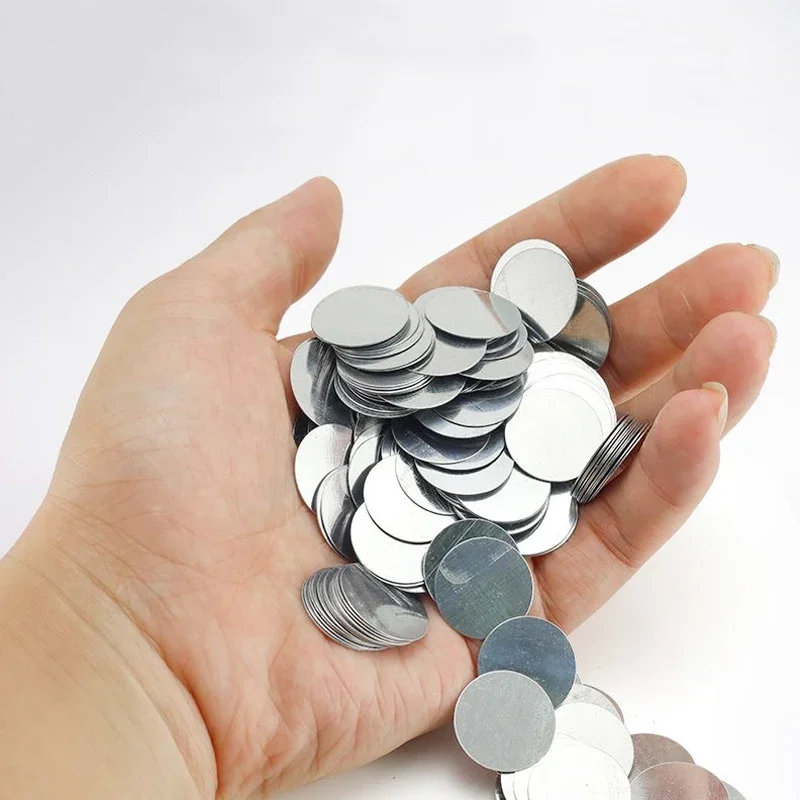 100Pcs/lot Ultra-thin Round Iron Sheet Galvanized Sheet Iron Paste Rectangular Small Suction Iron Sheet DIY Handmade Make - Image 2