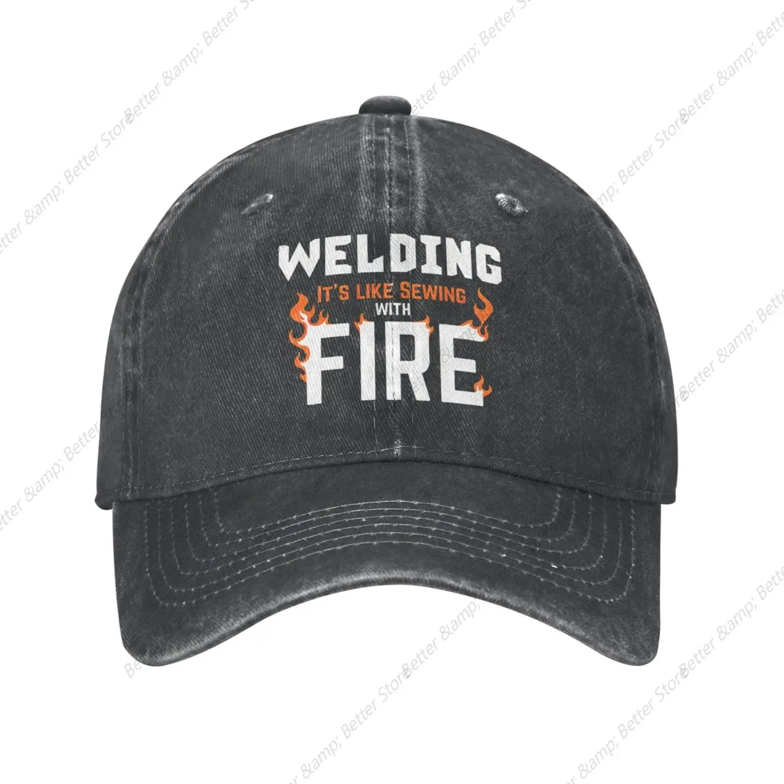 Welding It's Like Sewing with Fire Adult Vintage Trucker Dad Hat Baseball Cap Funny Cowboy Hat