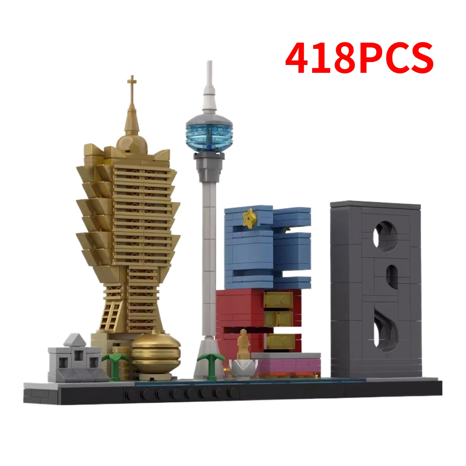 

Строительные блоки Macao Skyline MOC-214768 Городская достопримечательность, здания Brickheadz, сборная модель, головоломка, детская игрушка, подарок на день рождения для мальчика