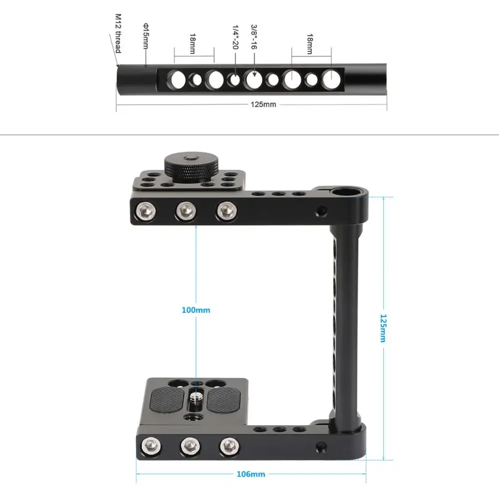 Kayulin Universal DSLR Video Camera Cage Stabilizer Rig with Multifunction Wooden Handle For Canon Nikon Sony Cameras