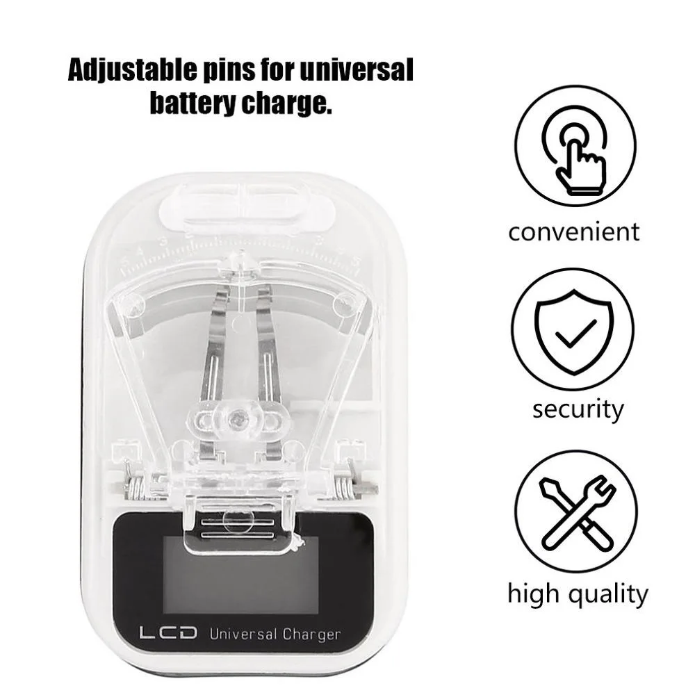 Universal battery charger travel USB wall charging with LCD display Used for ordinary small rechargeable batteries