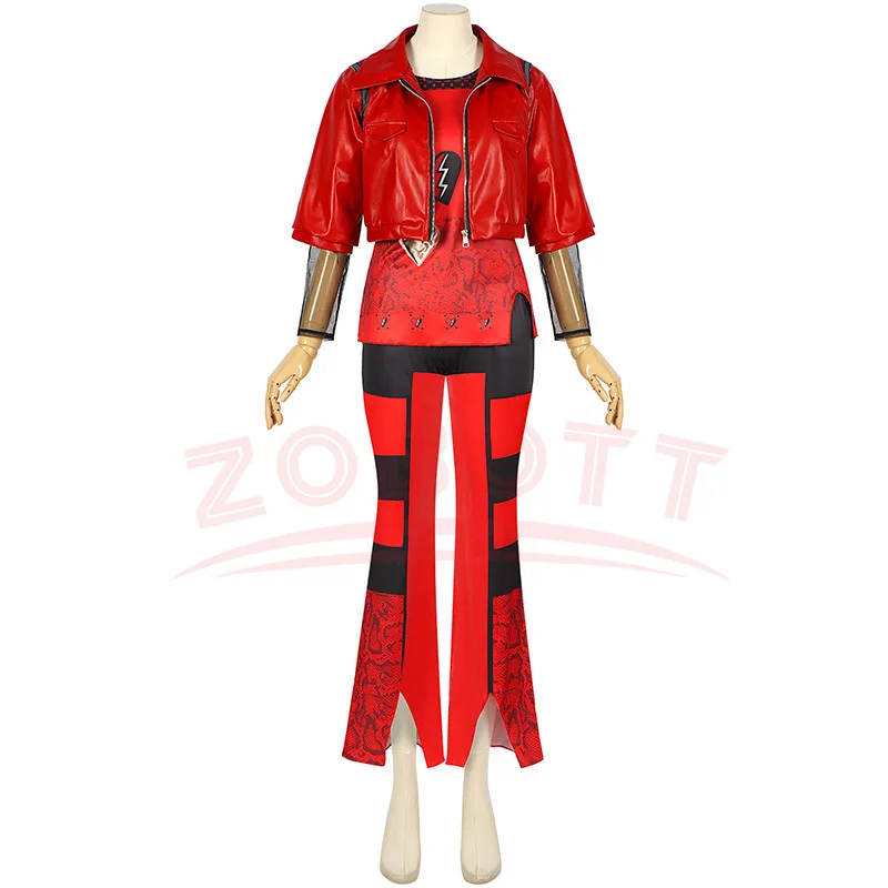 2024 Halloween Red Cosplay Costume Descendants Queen Of Hearts' Daughter Red Uniform Set The Rise Of Red Princess Full Outfits