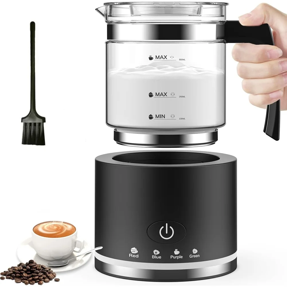 【uniquement-avec-nouvelle-offre】mousseur-a-lait-electrique-en-verre-fonction-4-en-1-capacite-250-ml-pour-cappuccino-ou-500-ml