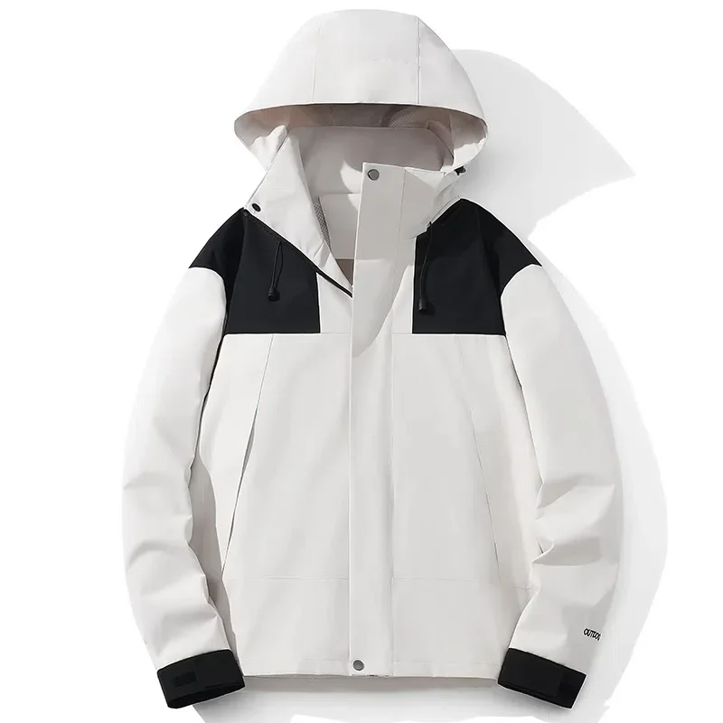 

Женская спортивная походная куртка с капюшоном, водонепроницаемая ветровка для альпинизма, треккинга, уличная куртка для кемпинга, ветрозащитное пальто унисекс, белое