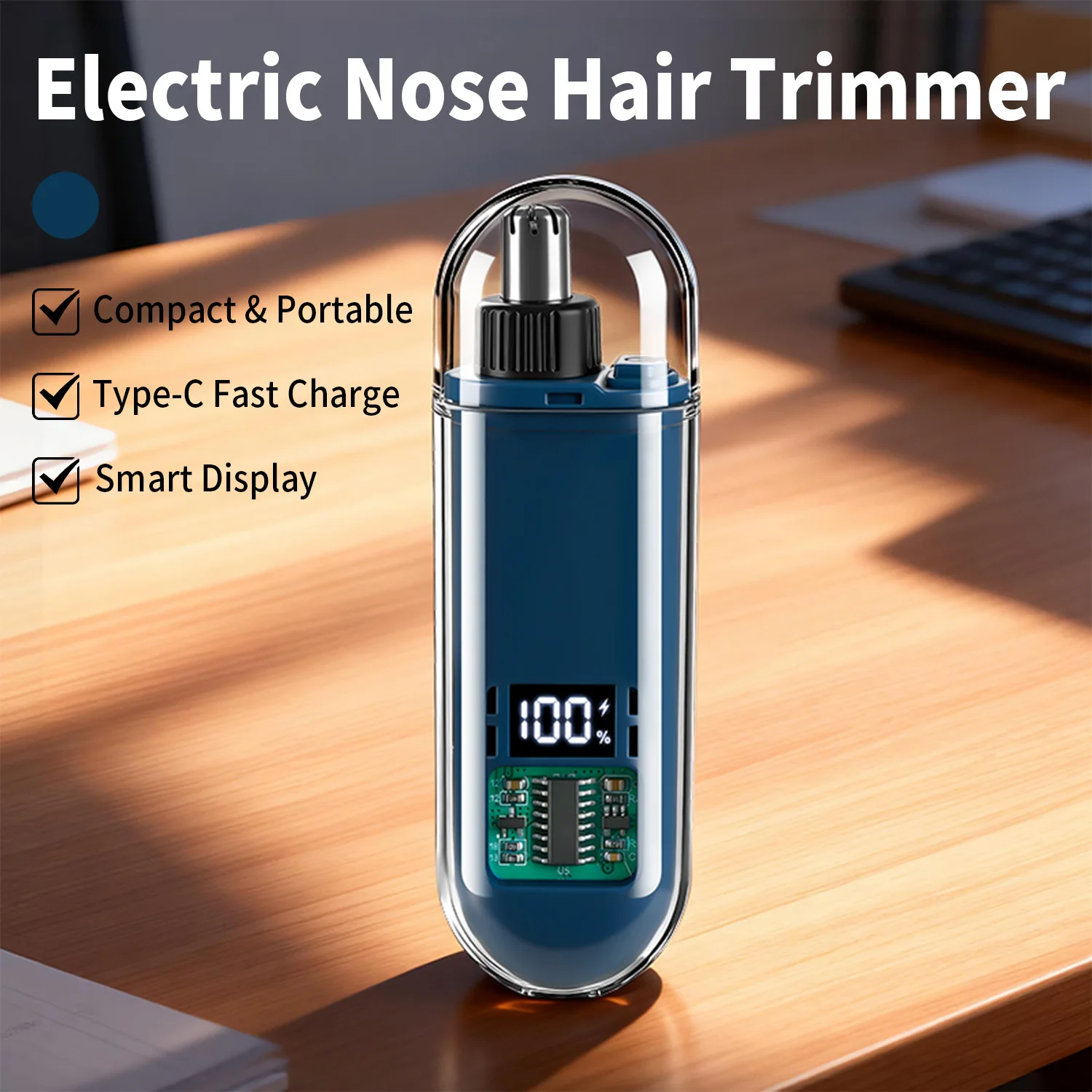 

Триммер для волос в носу, мини-электрический триммер для удаления волос в носу для мужчин, USB-перезаряжаемый триммер для носа и ушей, портативное средство для удаления волос в носу