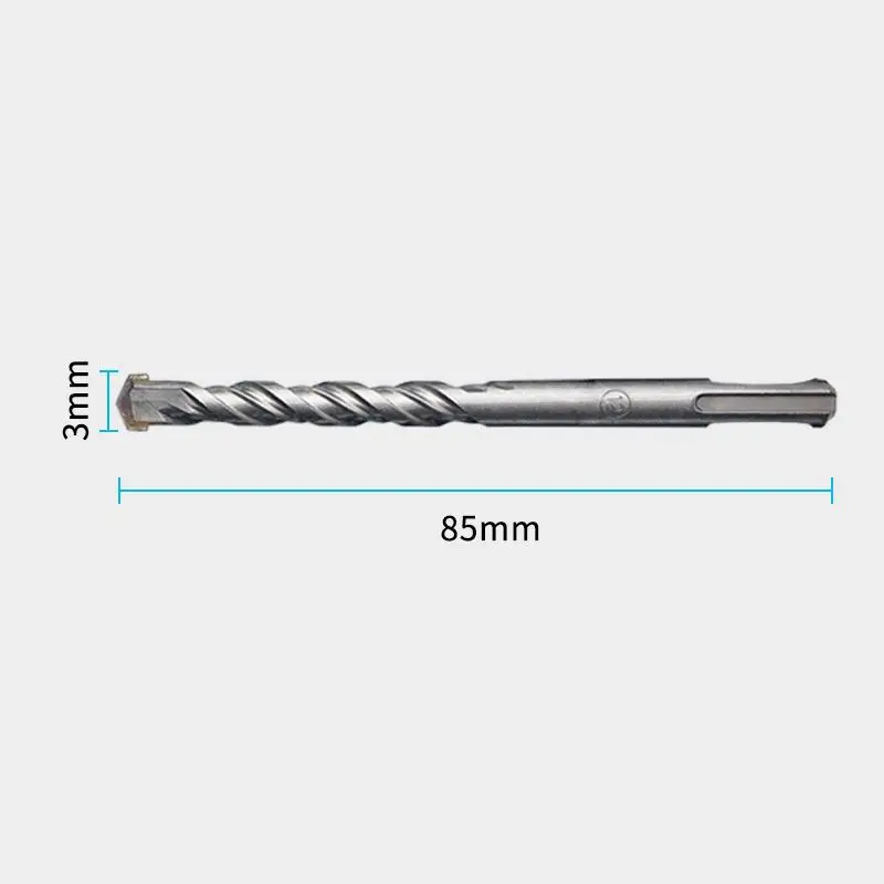 2/4/10 Stück 3mm Beton-SDS-Plus-Bohrer 85mm Schneidwerkzeuge Elektrischer Hammerbohrer Kreuzspitzen Rundes Schaftstück – Detail 10