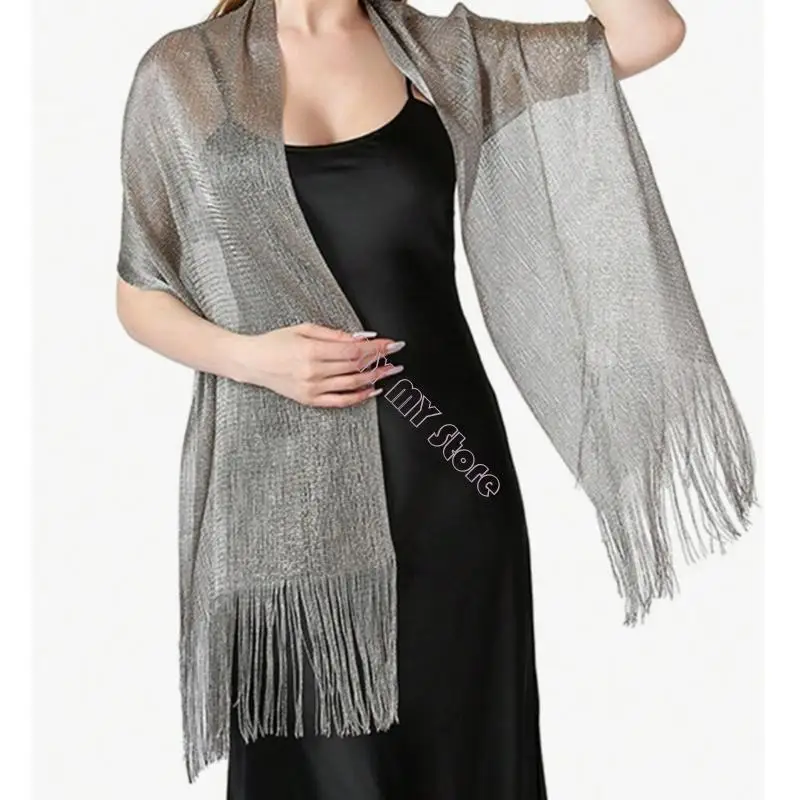 N1HE Vestido noite elegante roubou o envoltório xale para feminino, envolvente o ombro para a festa casamento noiva,