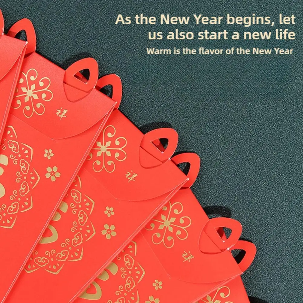 Red Envelopes Fan Shape New Year Creative Gift Bag 2025 Hongbao Best Wish Lucky Chinese Spring Festival Money Pockets Red Pocket