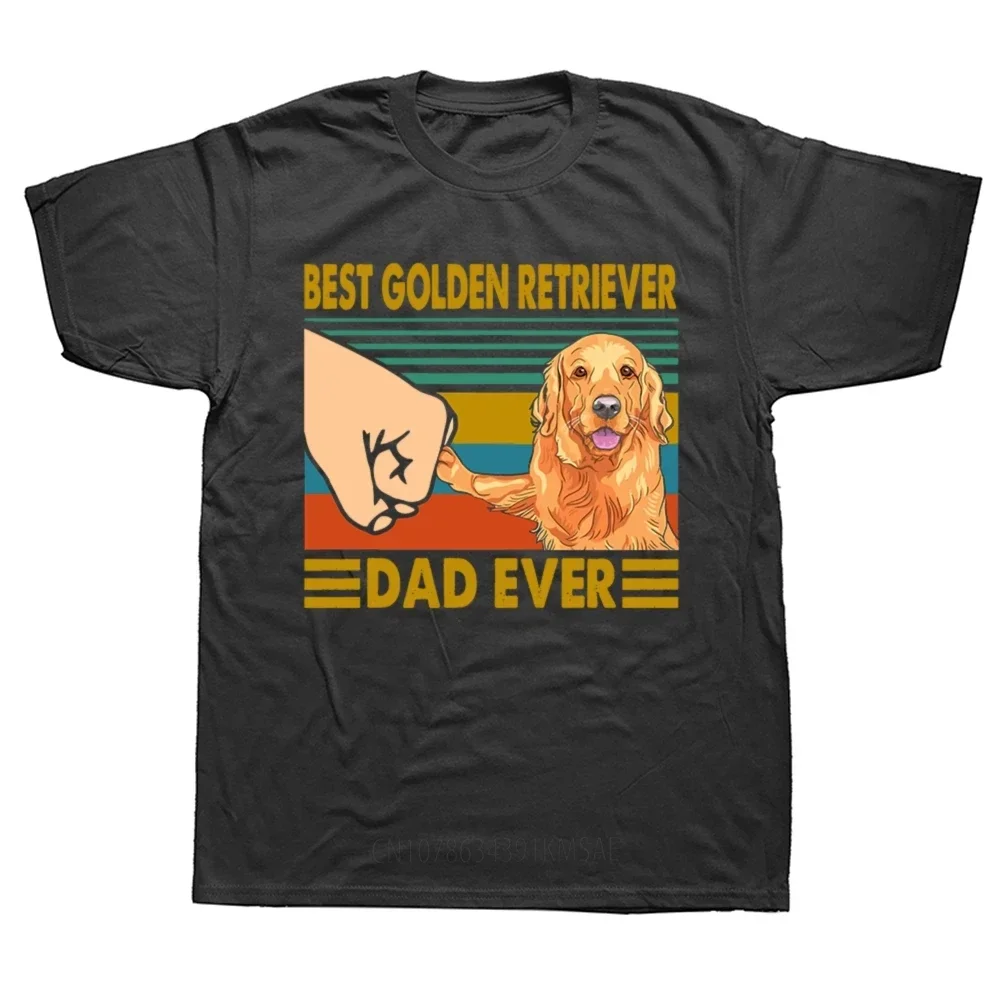 Funny Best Golden Retriever Dad Ever Dog Lover Owner T Shirts Graphic Cotton Streetwear Short Sleeve Birthday Gifts T-shirt Men