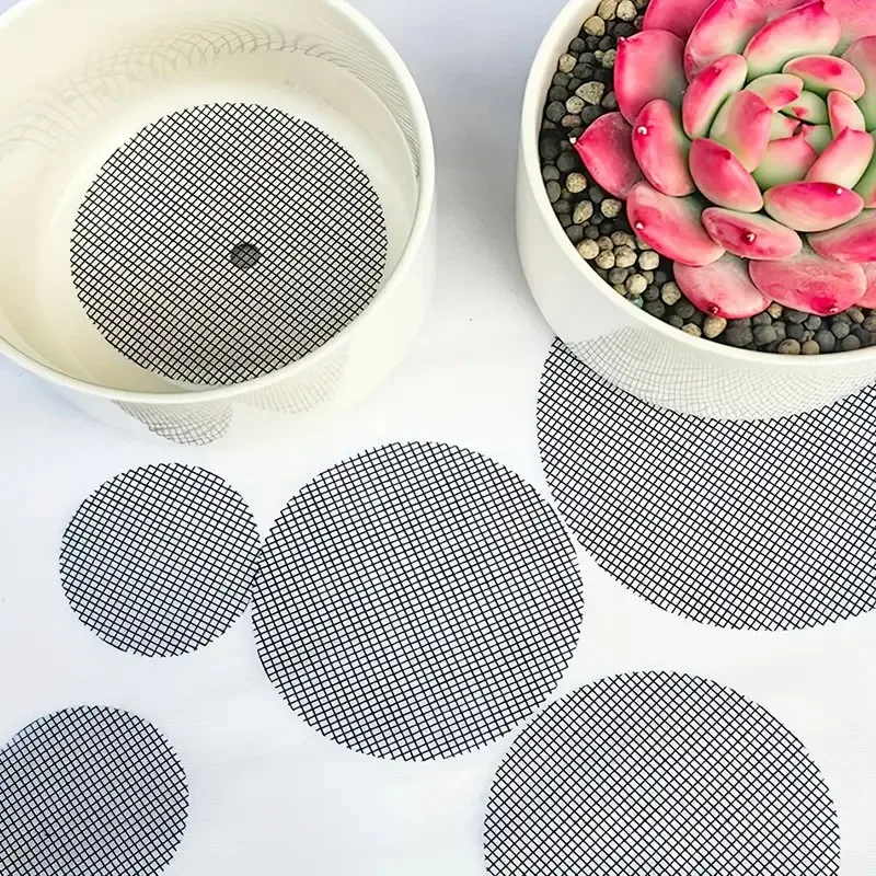 Planter Bottom Grid Mat 20pcs Drainage Mesh Hole Screen Breathable Plant Garden's Drainage Mesh Sturdy Succulent & Bonsai Pot