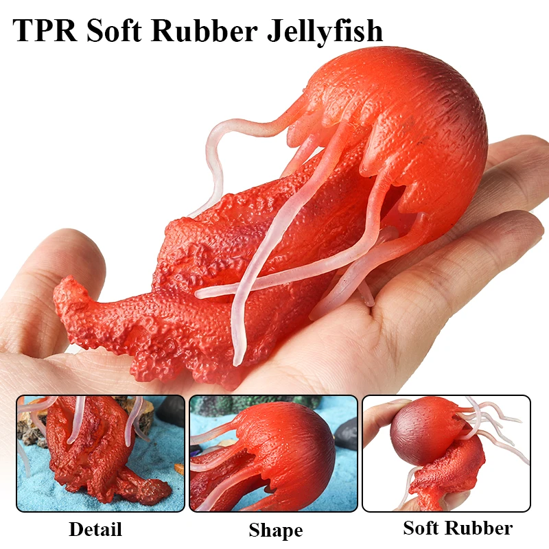 Oenux Meeresleben Tier Tintenfisch Krabbe Clownfisch Lionfish Seestern Hai Schmetterling Fisch Fliegender Fisch TPR Weiches Modell Spielzeug Kind Geschenk – Detail 13