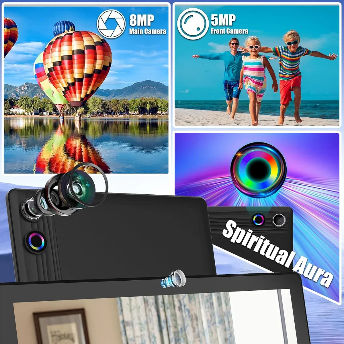 URAO 11 Inch Tablet Android 24GB RAM 128GB ROM 6800mAh IPS HD Touch Screen with Keyboard Protective Case Mouse Stylus 8 in 1 Kit