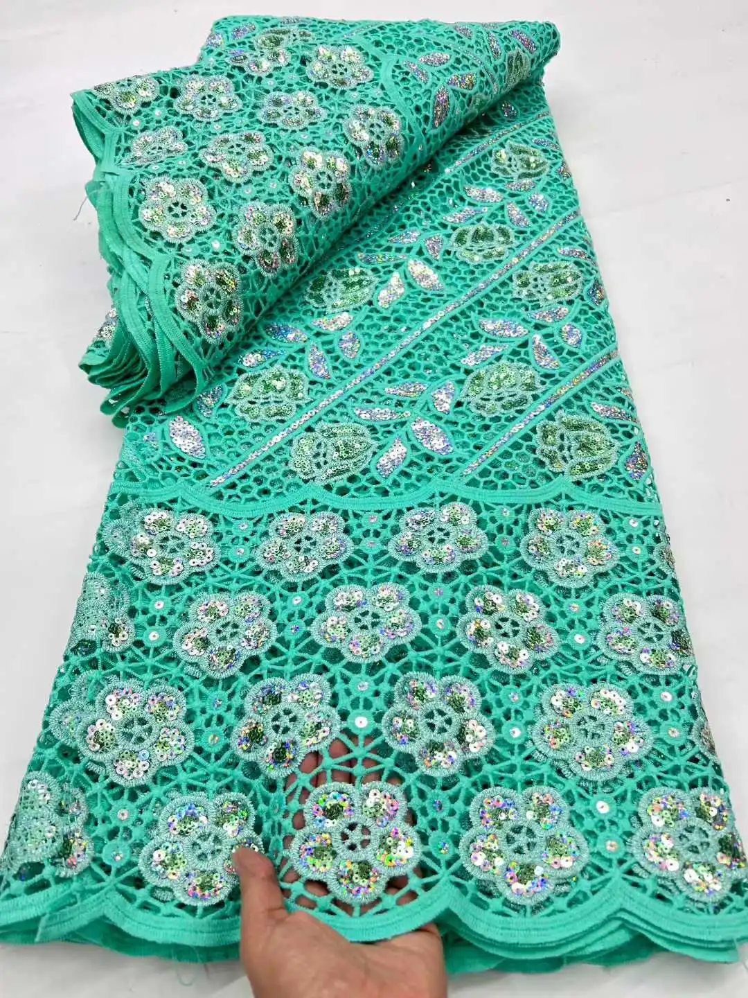 

Cotton Lace Fabric High Quality Nigeria Lace 2023 Swiss Voile Lace Fabric Embroidered African Dry Lace For Wedding Dress