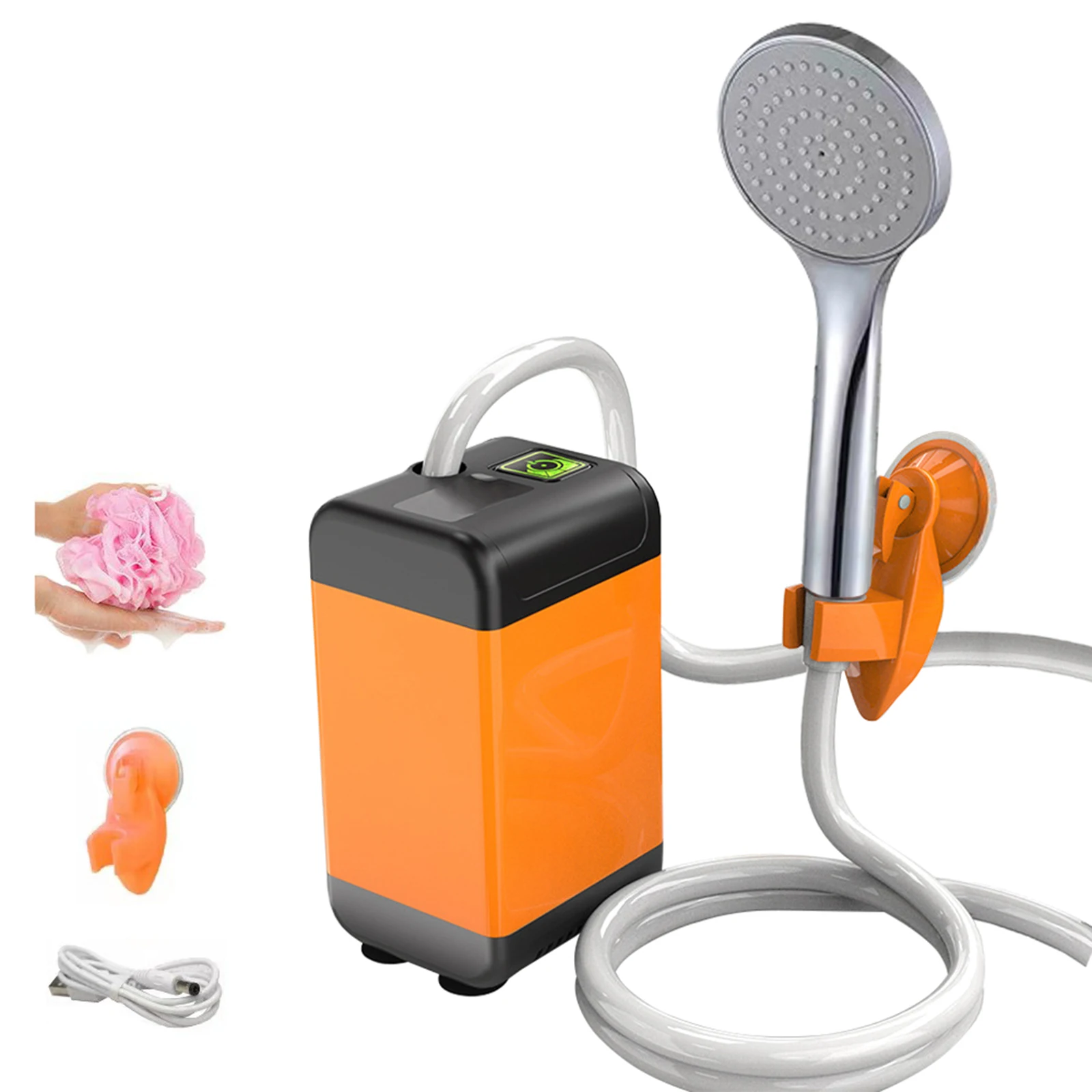 Outdoor Camping Shower Pump with Intelligent Digital Display Electric Portable Camping Shower Head for Pet Watering