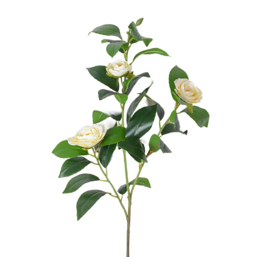 

Plastic Artificial Camellia Flowers Elegant Real Touch Silk Camellia Flowers Branch Handmade Fake Flower Home Garden Decor