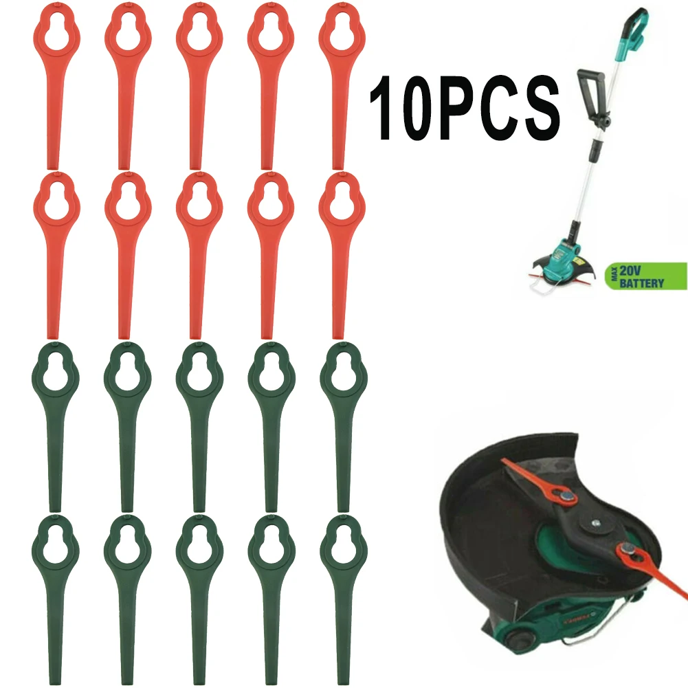 

Highly Match The Original Equipment 10pcs Mower Blades Cordless 9.5x2.8cm Red 95mm In Length Plastic Mower Blades Garden Tools