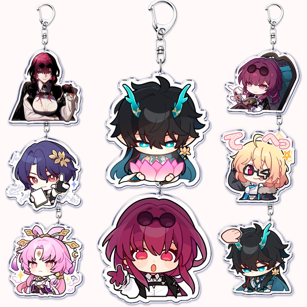 Милый брелок для ключей Honkai со звездами для аксессуаров сумка ударопрочный 3-й Hsr Кафка дан ХЕНГ подвеска брелок кольцо Брелки Ювелирные изделия Подарки