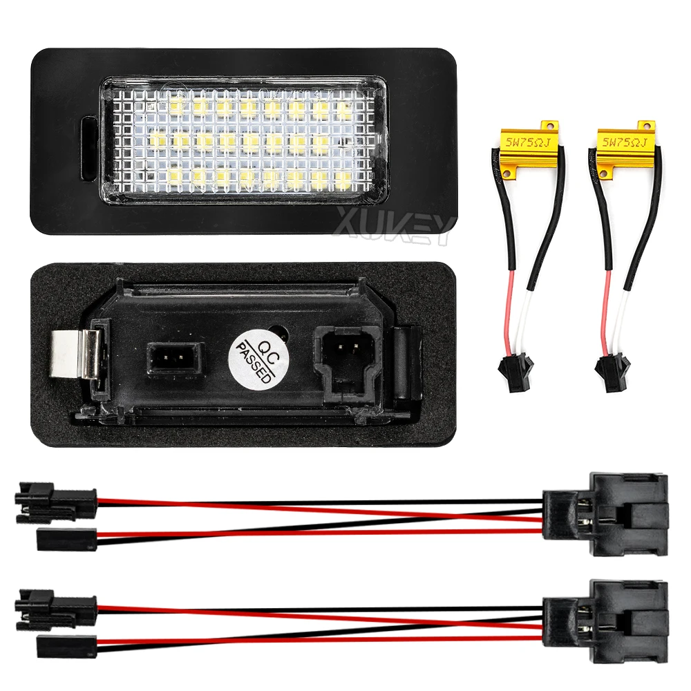 2PC Automatyczne białe oświetlenie tablicy rejestracyjnej LED CANbus do SKODA Octavia 3 5E A7 Rapid Facelift Fabia MK2 MK3 Yeti Superb B6 — zdjęcie 3