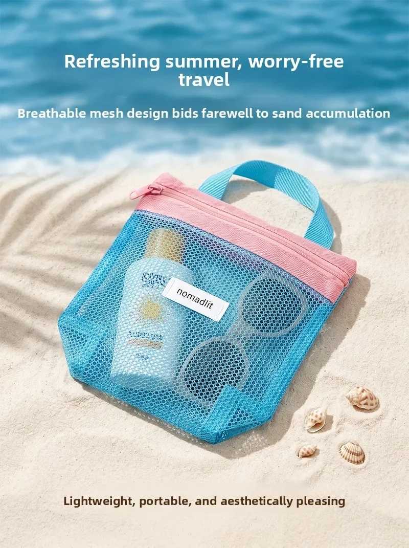 Tragbare Toilettentasche Reise-Schwimm-Kosmetiktasche Handgehaltene Wasserdichte Netz-Badetasche für Geschäftsreisen, Fitness und Strand – Detail 3