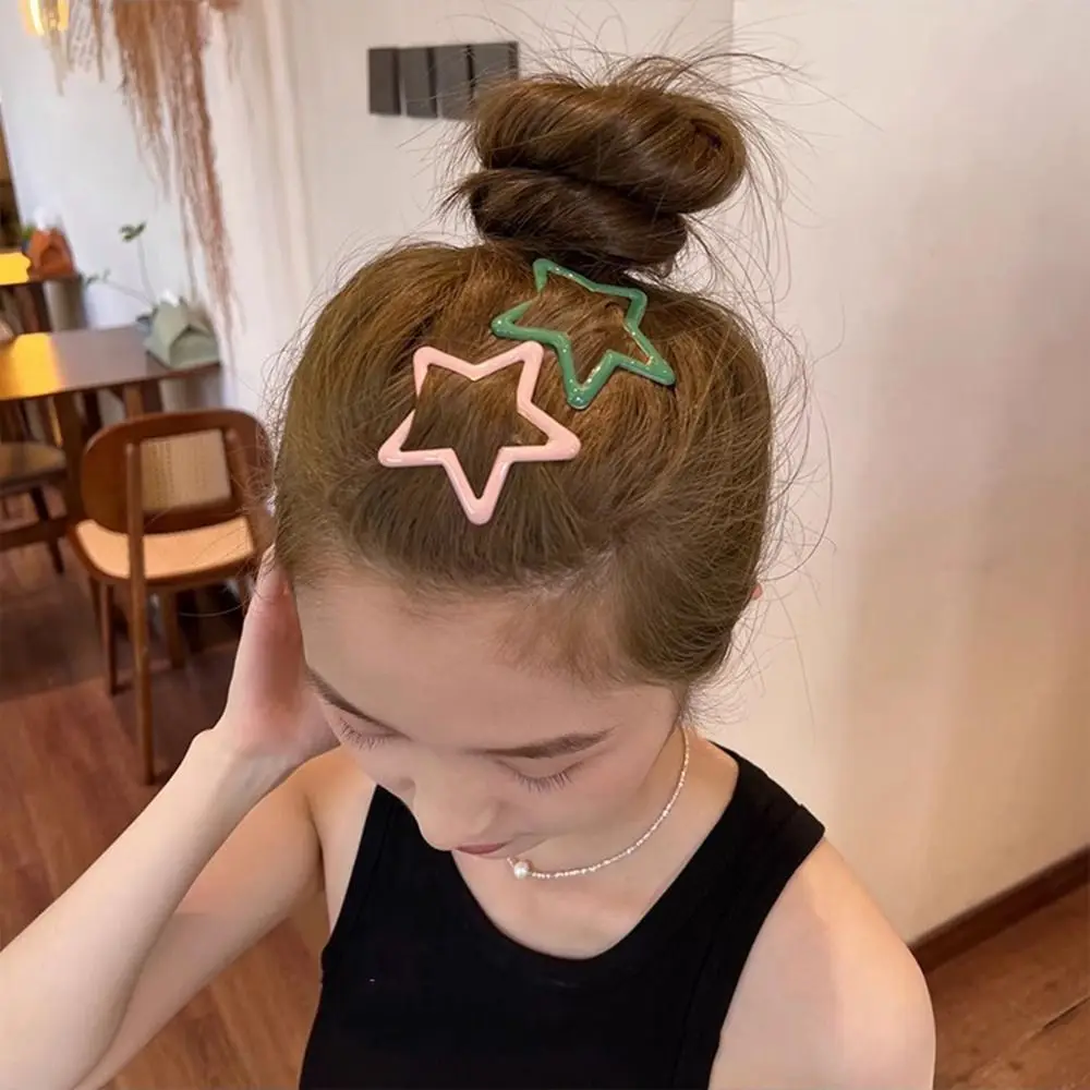 Pinzas de pelo de Estrella Pentagonal coloridas grandes para niñas, mujeres y niños, horquilla Linda dulce, Clip BB, accesorios para el cabello,