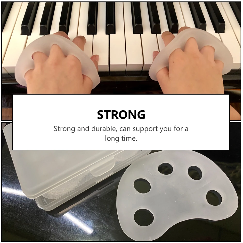 

2 Pcs Finger Force Strength Trainer Piano Training Tool Transparent Trainers Tpe Creative