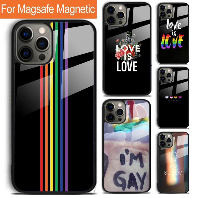 LGBT Love Wins Phone Case For iPhone 16 15 14 13 12 11 Pro Max Plus Magsafe Magnetic Wireless Charging Cover