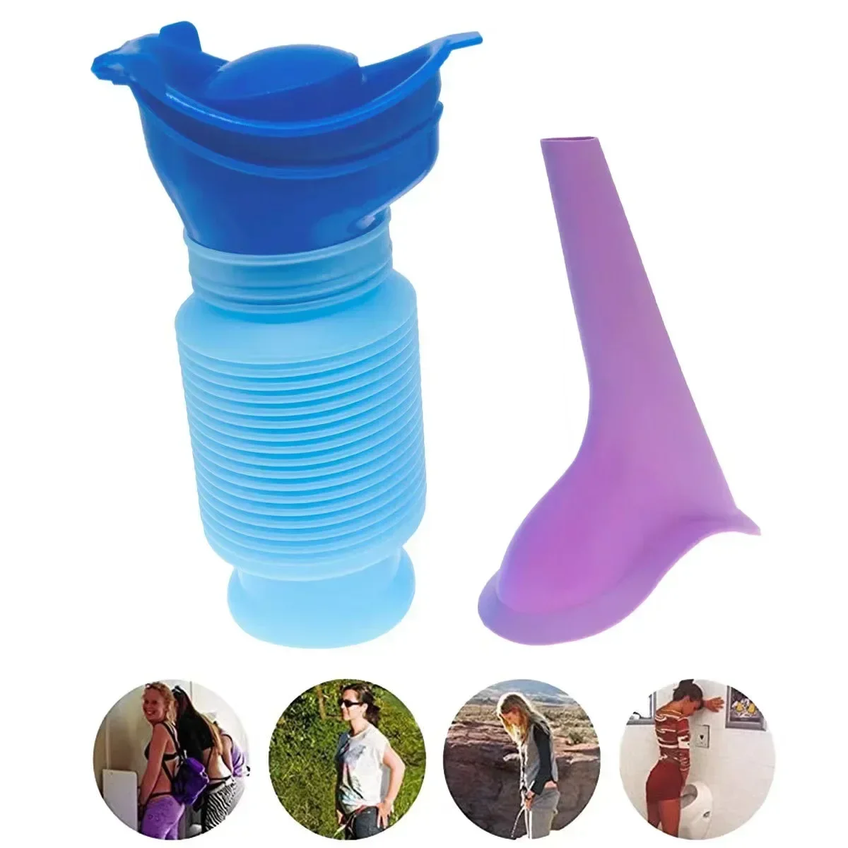 750ml Urinal Car Urinal Bucket Outdoor Standing Urine Emergency Travel Portable Reusable Shrinkable Camping Toilet Urine Leak