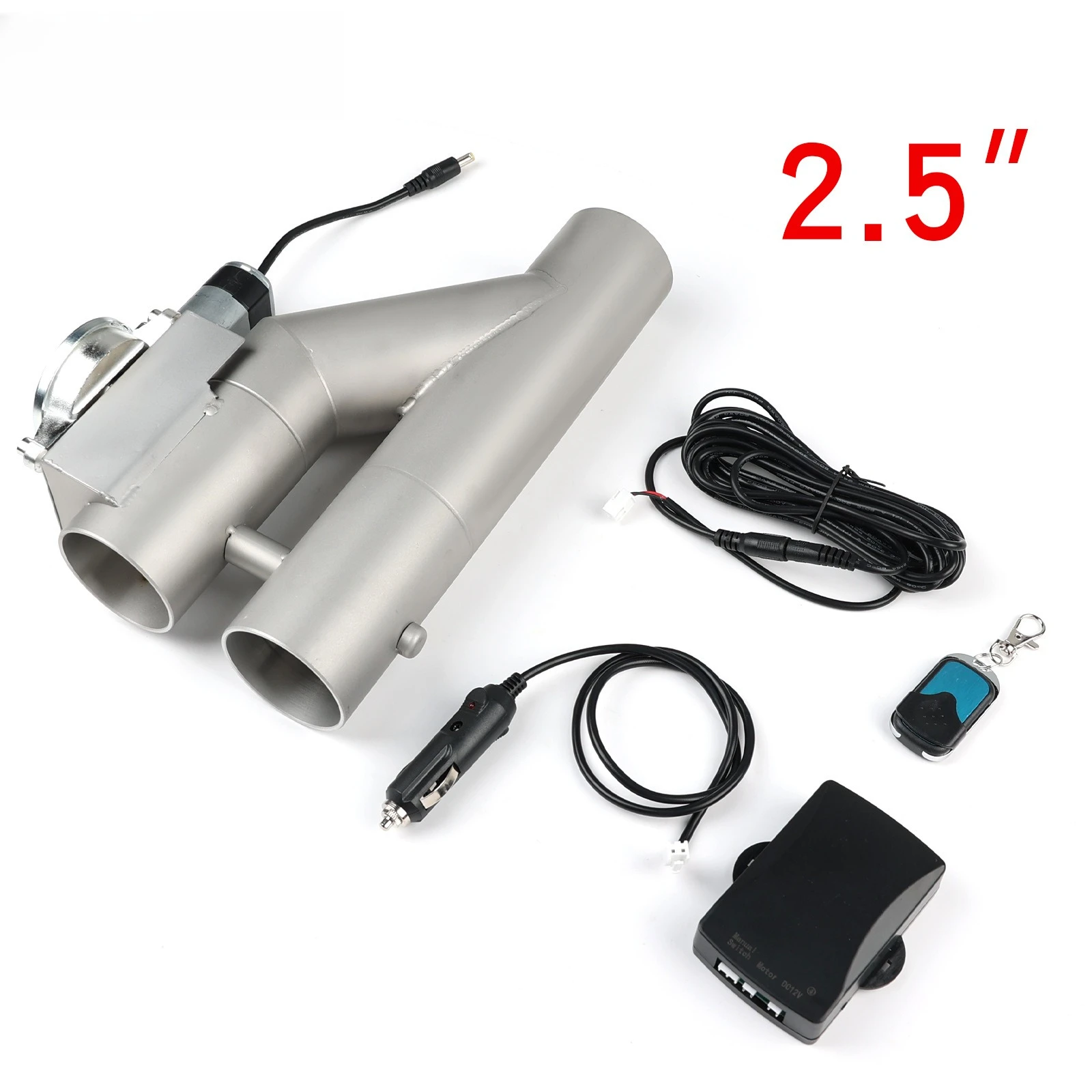 Stainless Steel Y-Type Dual Outlet Exhaust Pipe Electronic Cutout Valve Remote Control Variable Sound Exhaust Control Valve