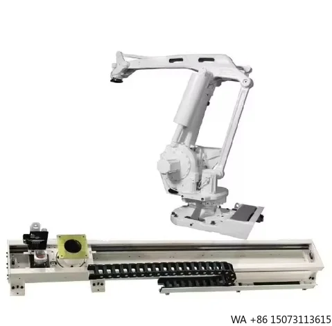 6-Axis Robotic Arm with Linear Guide Rail for Automated Material Handling in Industrial Applications