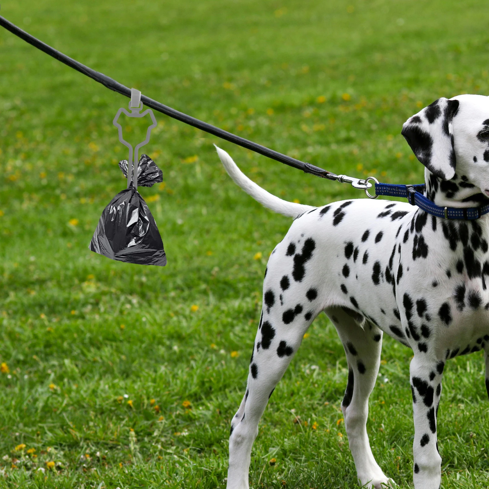 

Dog Bag Holder for Leash Pet Waste Clip Stuff Hands-free Walking Accessories Grey Abs