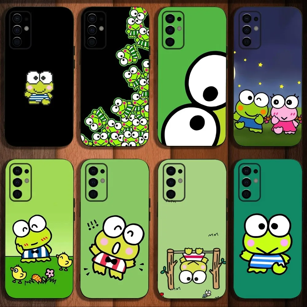 Cute K-Kero K-Keroppi Frog Phone Case For Samsung S24,S21,S22,S23,S30,Ultra,S20,Plus,Fe,Lite,Note,10,9,5G Black Soft Cover