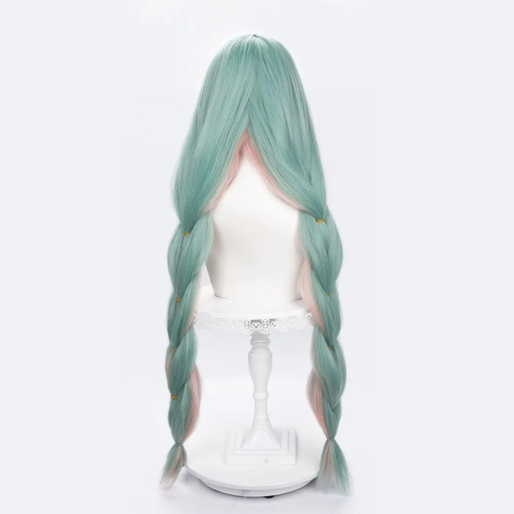 Pelucas de Cosplay Phrolova para mujer, peluca de Cosplay de ondas de salud para Halloween, pelo sintético resistente al calor de 100cm de largo para fiesta + gorro de peluca