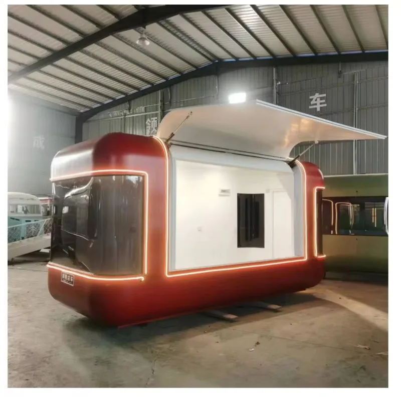 شاحنة طعام متنقلة بتصميم عصري مجهزة بالكامل، مقطورة طعام للشارع لمقطورات امتياز الفشار في الفندق #4