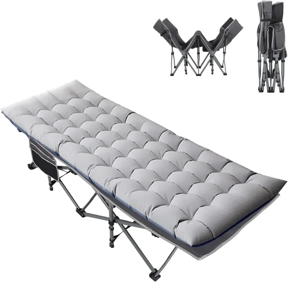 

Camping Cot,Flat Sleeping Cot for Adults with Mattress,Portable Foldable Camp Cot for Office