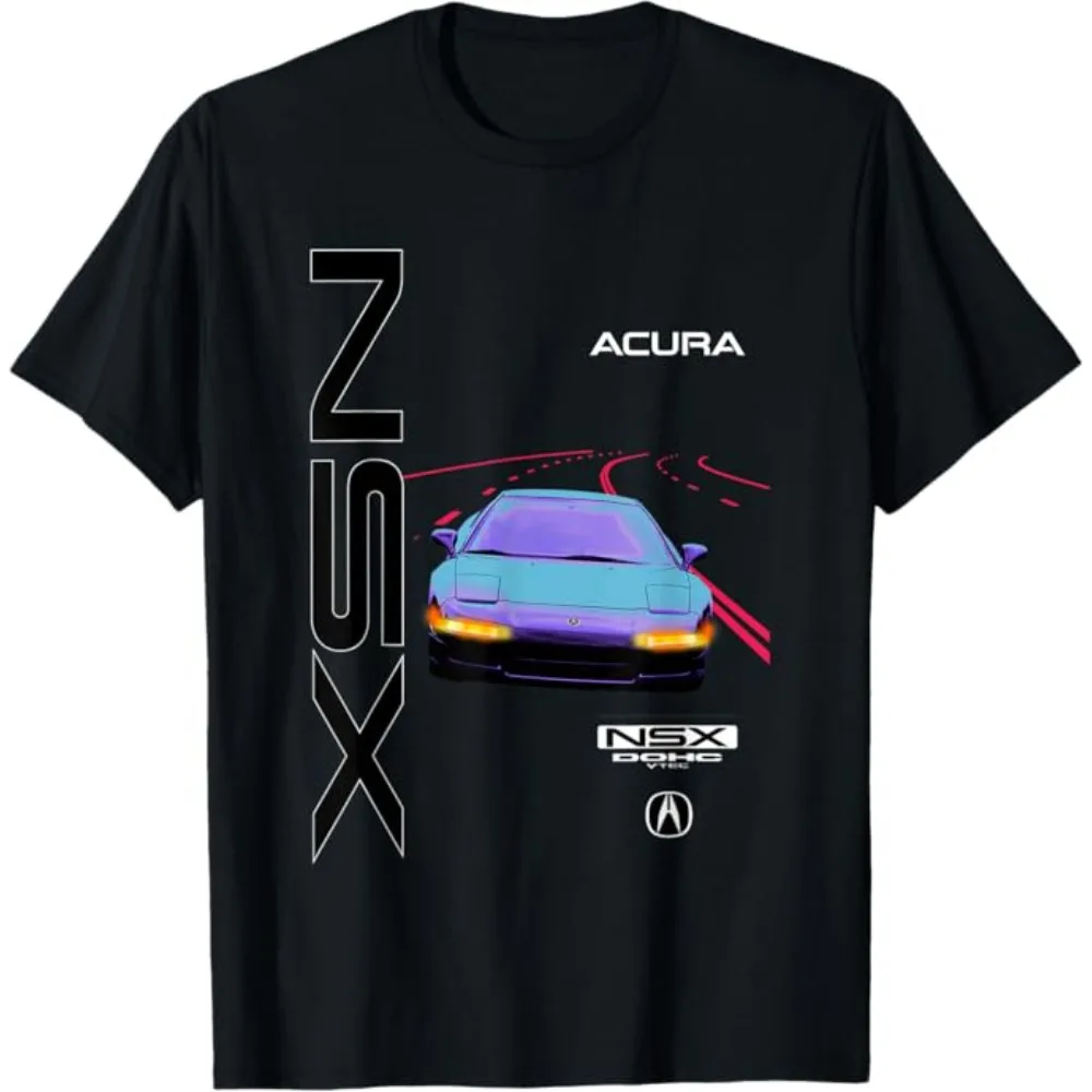 

Honda Men's and Women's T-shirt NSX Acura Neon Road V Tec Tee Summer Riding Off-road Short-sleeved Spring Motorcycle Racing Top