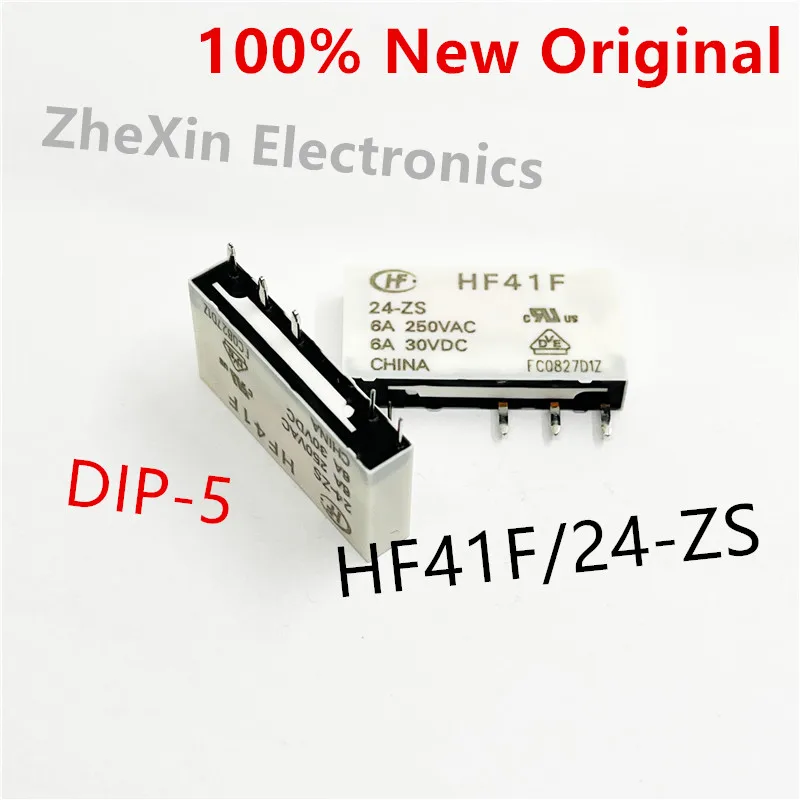 10PCS/Lot   HF41F/24-ZS 、HF41F/12-ZS 、HF41F/5-ZS   DIP-5   New Original Power Relay   HF41F-24-ZS 、HF41F-12-ZS 、HF41F-5-ZS