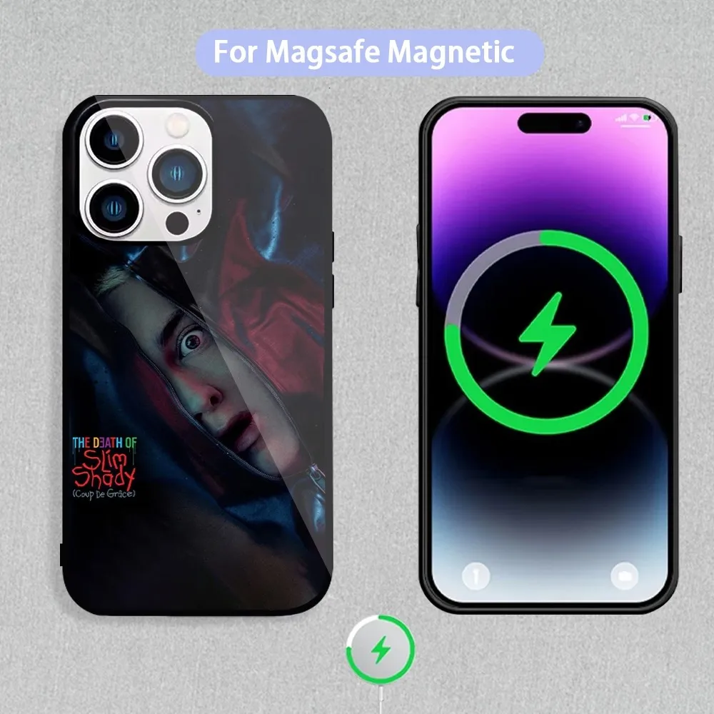 E-Eminem The Death of Slim Shady Phone Case For Magnetic Inductive Charging iPhone 11 12 13 14 15 Max Pro Mini Plus Shell