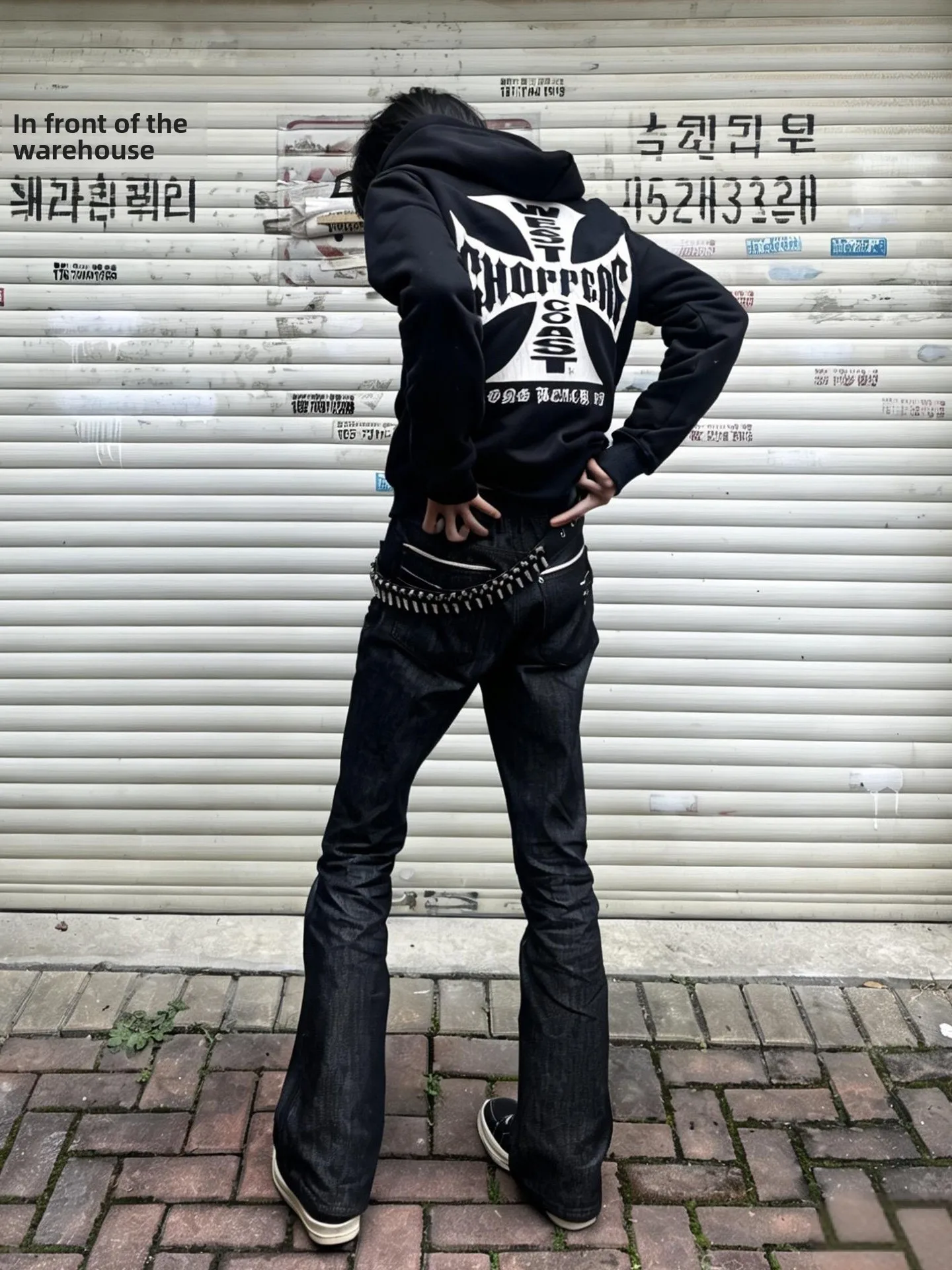 

Bla Original Denim Jeans Men's American High Street Narrow Straight High Waist Micro Flared Pants Four Lines Wear Resistant