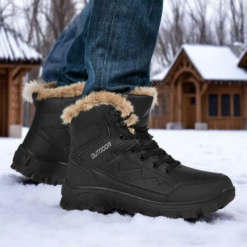 

New winter high-top men's boots fashionable high-quality snow boots casual outdoor off-road hiking boots men's boots