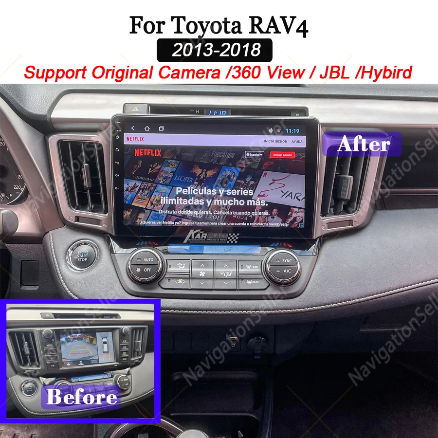

Carplay Android For Toyota Rav4 RAV 4 2013-2018 Car Radio Stereo Touch Screen Multimedia Player Navigation Head Unit DSP WIFI BT