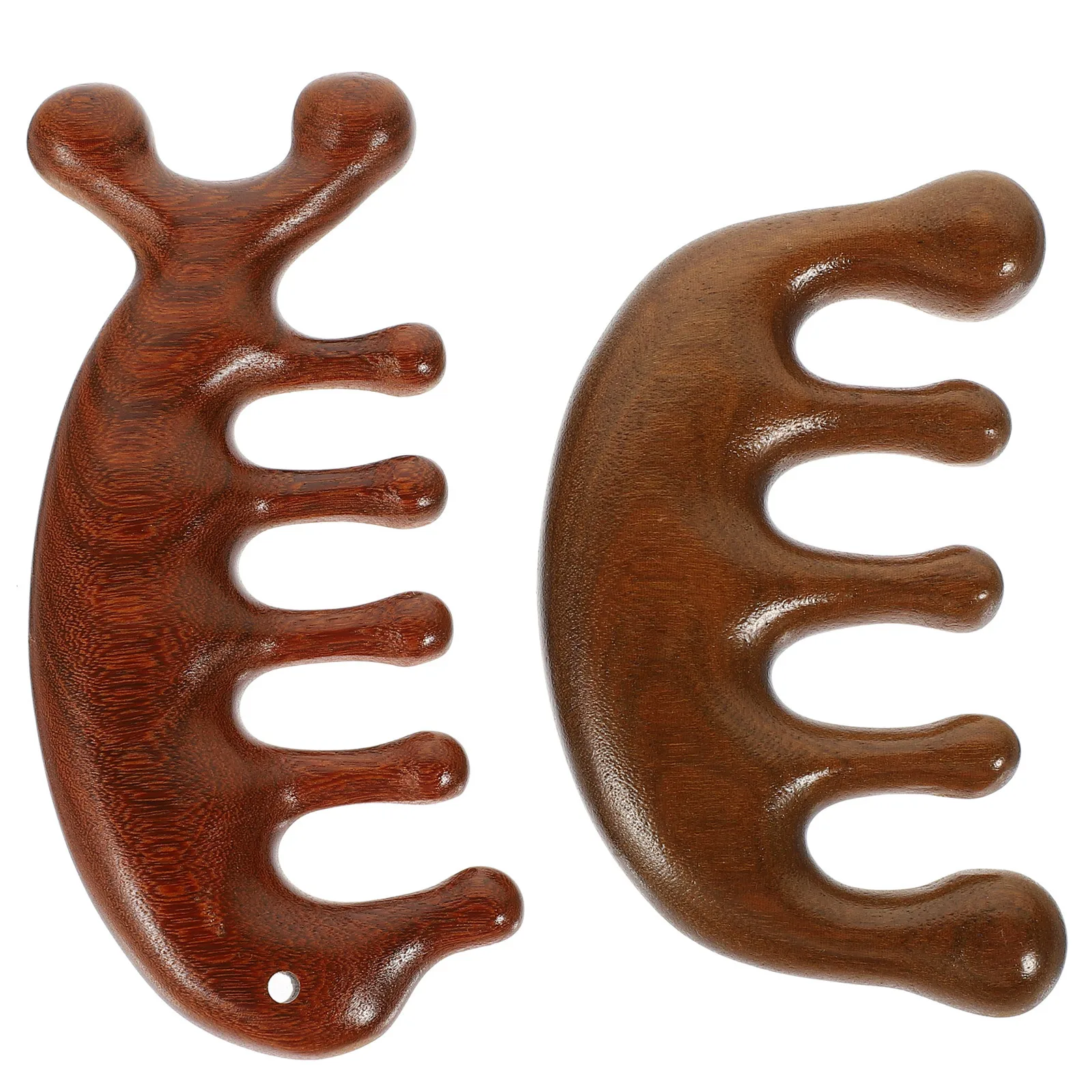 

2Pcs Sandalwood Massage Comb Wide Tooth Wooden Scalp Massager Portable Natural Wood Hair Detangler for Curly Thick Hair