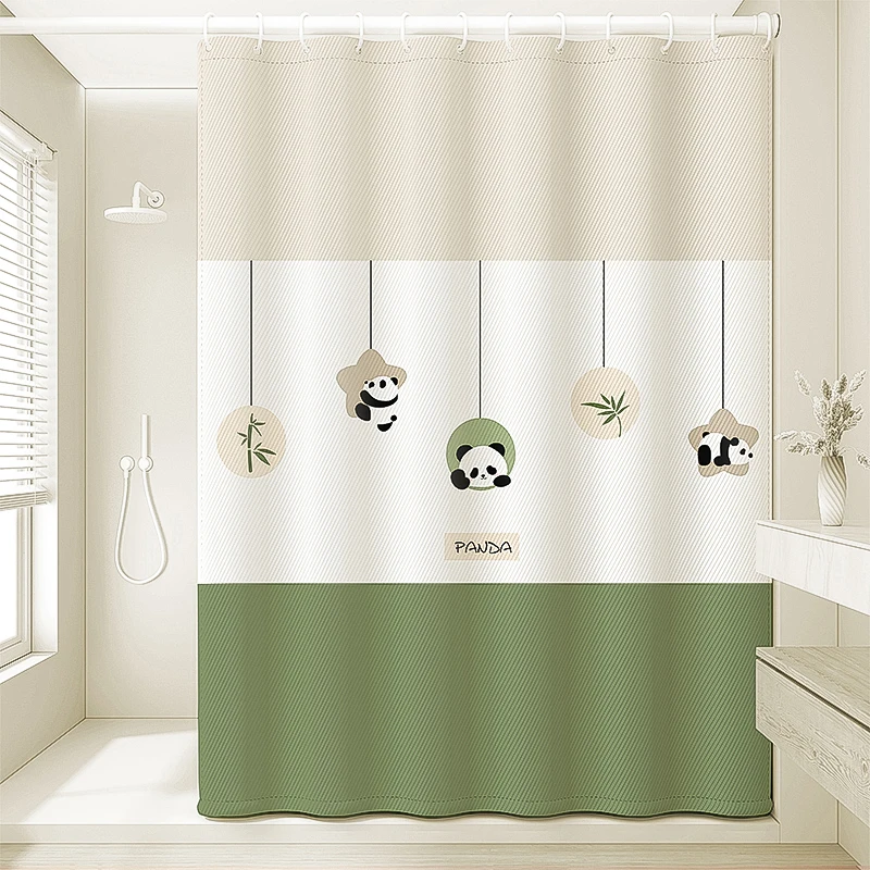 

Modern Eco-Friendly Waterproof Shower Curtain Cute Digital Print Hotel Bathroom Decor High-Quality Luxury Design