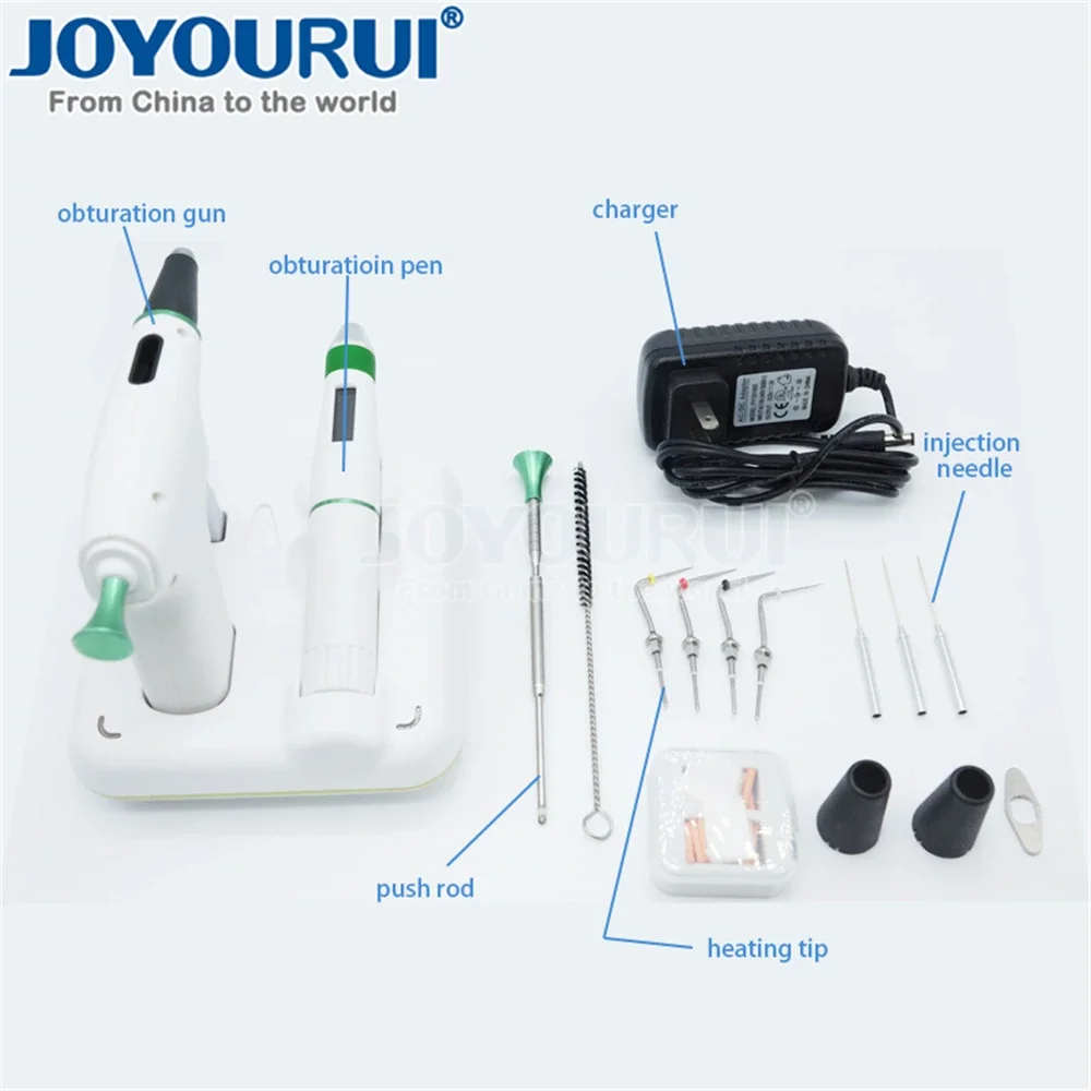 2 w 1 Dental Endo Obturation System Hot Melt Filling Gun Pen OLED LCD Display 4PCS Końcówka grzewcza Endodontyczne narzędzia stomatologiczne Pilnik