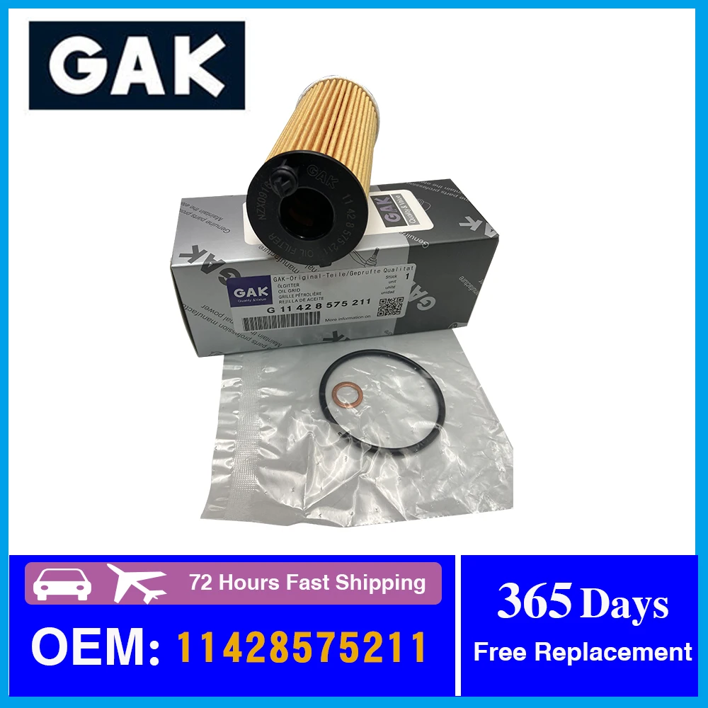 

GAK Oil Filter 11428575211 for New BMW 1 2 3 4 5 6 7 X3 X4 X5 Z4 F20 F21 F23 F87 F30 F80 G20 G28 G80 F34 G21 G81 F33 F83 F36